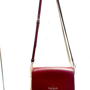 Kate Spade Red Crossbody Bag with Flap Closure